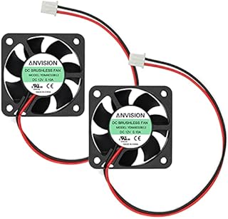 ANVISION 2-Pack 40mm x 10mm 4010 Dual Ball Bearing DC 12V Brushless Cooling Fan, YDM4010B12