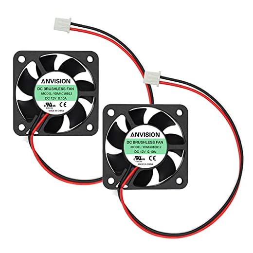 ANVISION 2er Pack 40 x 40 x 10 mm 4010 Dual Kugellager DC 12 V Brushless Cooling Fan YDM4010B12