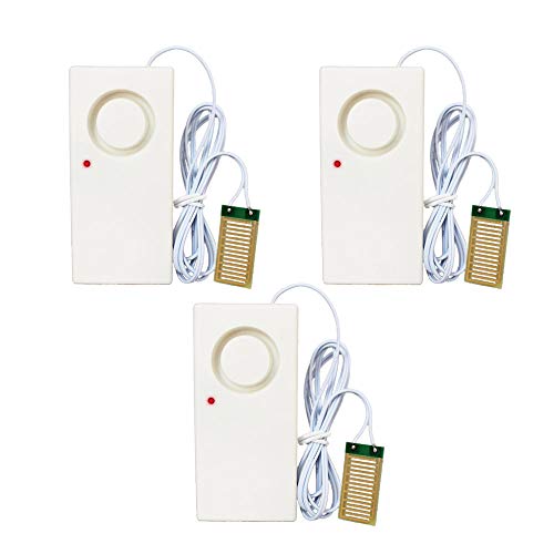 Topvico Water Leakage Alarm Detector Sensor 120dB Flood Alert Leak Detection Work Alone Home Security Low Battery Alert (3 Pack)