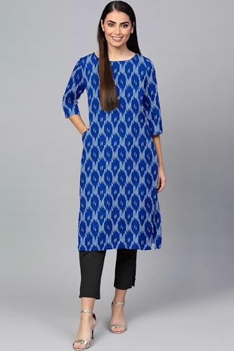 Image of Cotton Pochampally ikat unstitched blouse, Kurthi, long frock fabric material for women (1 meter, 2 meters & 3 meters)