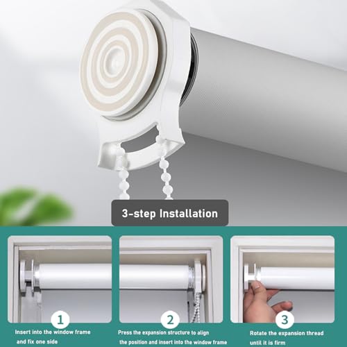 Store occultant pour chambre et bureau : rideau sans perçage imperméable - 4