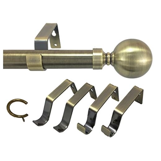 Antique Brass Curtain Pole with Finials