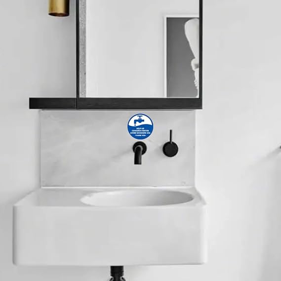 3 Inch Help us Conserve Water Avoid Excessive Use Sign Stickers,15 Pcs Per Pack