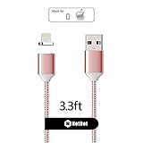 NetDot 2nd Generation Magnetic USB Charger Cable Adapter for iPhone 5, 5c, 5s, SE, 6, 6 Plus, 6s, 6s Plus, 7, 7 Plus( Rose gold)