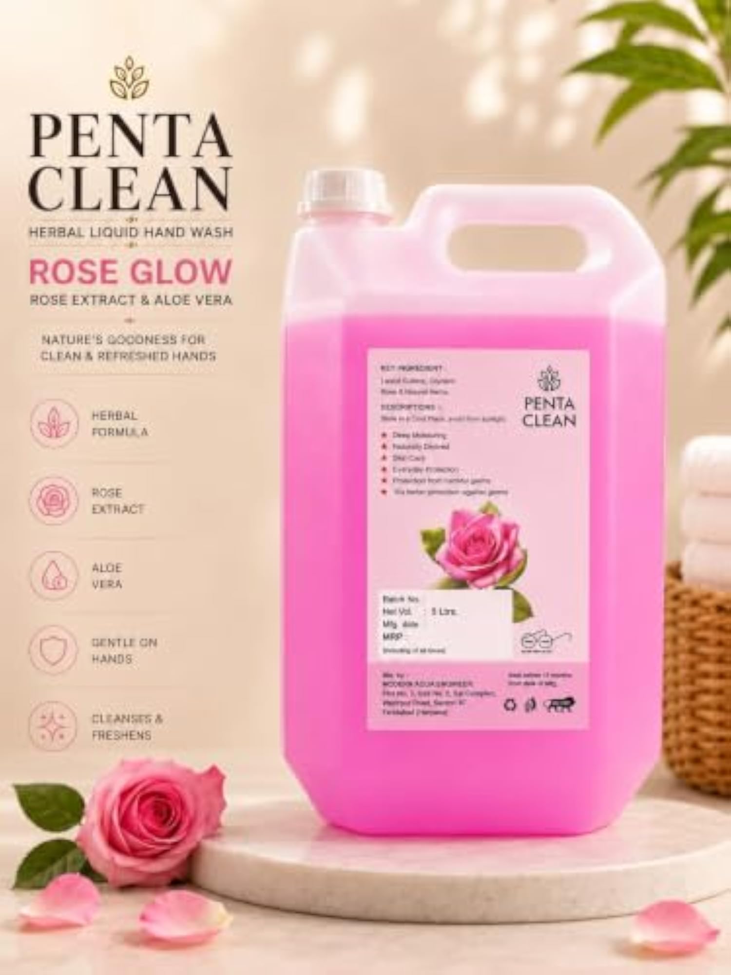 Rose Glow Liquid Hand Wash - Rose Extract & Aloe Vera