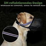 Maulkorb Mittlere Hunde, Hundemaulkörbe mit Klettverschluss, Atmungsaktive Hunde Maulkorb, Haustiermaske Hundemaulkorb mit Reflektierendem & Verstellbarem Riemen (XL)