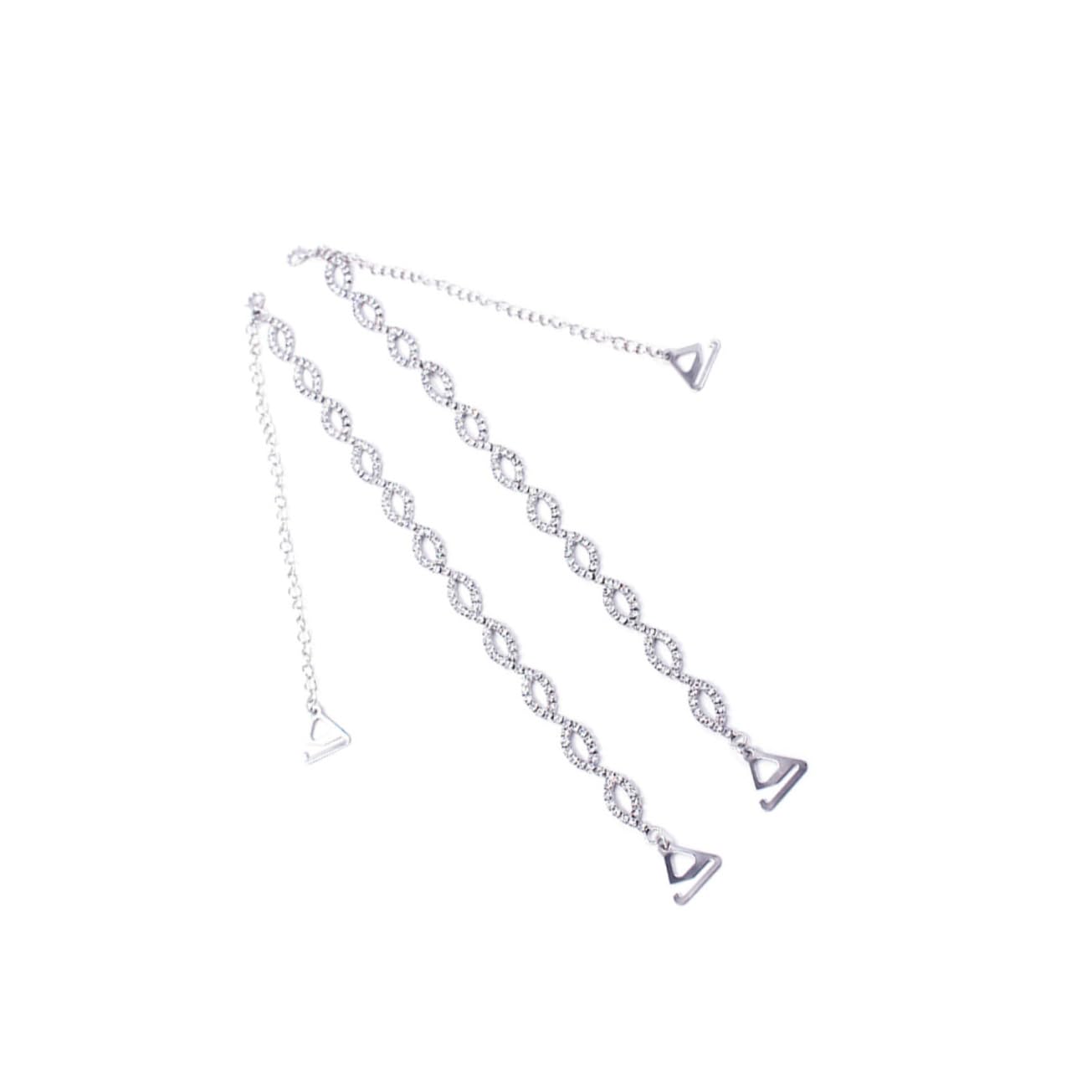 FRCOLOR Spalline Reggiseno Gioiello Argento in Metallo con Pietre Luccicanti, Stile Lucido e Chic, Accessori Intimo per Donna