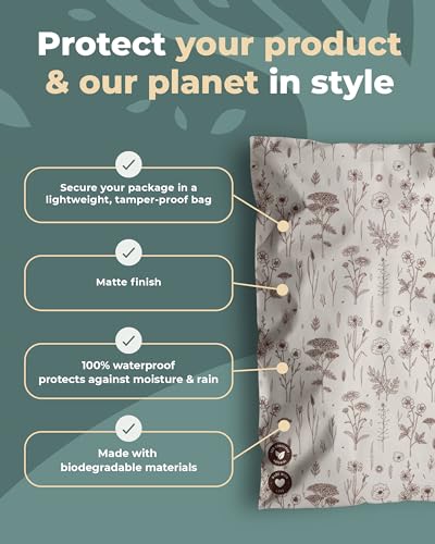 Impack-Biodegradable-Mailers-25pack-Flat-Shipping-Bags-Self-Seal-Waterproof-Thick-Mailing-Envelope-for-Shipping-Clothing-Wildflowers-25pack-10x13-Inch