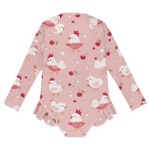 Image of Girls One Piece Swimsuits Long Sleeve Swimsuit Zipper Bathing Suits Swimwear