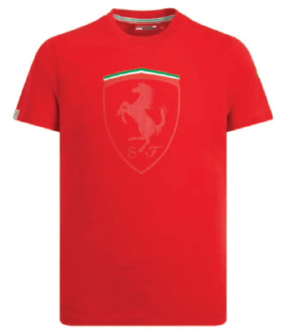T-Shirt Uomo Scuderia Ferrari Ufficiale Rossa in Cotone – Maglietta Adulto Tifoso TSFEROGR