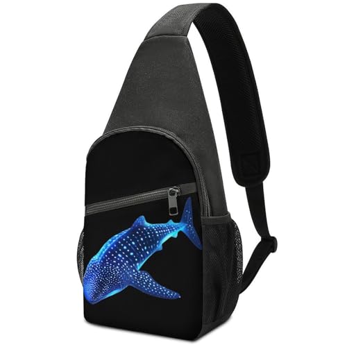Shark Whale Big Fish Crossbody Bags for Women Men Sling Bag Bakpack Shoulder Bag Travel Hiking Daypack
