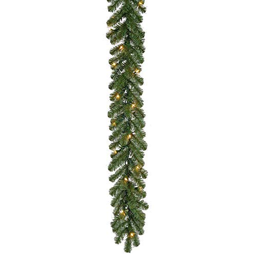Home Accents Holiday 18 Ft. Pre-Lit Kingston Indoor/Outdoor Garland Decoration With 70 Sparkling Warm Clear Lights #TOP1