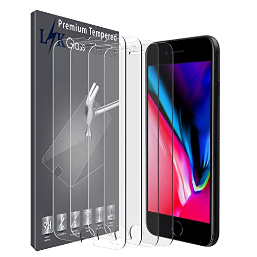 LK [4 Pack] Screen Protector for iPhone 7 Plus / 8 Plus, [Tempered Glass] with Lifetime Replacement Warranty