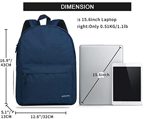 Image of SUPACOOL Casual Laptop Backpack for Men and Women, Backpack for College, USB Charging Port, Lightweight Pack Back(Navy blue)