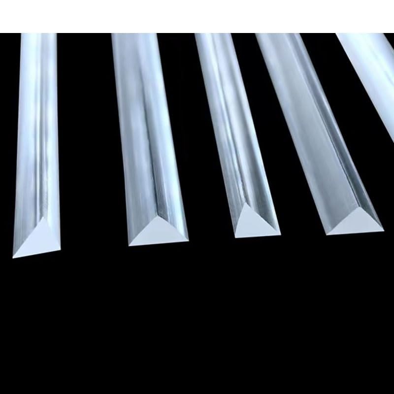 Barra a Triangolo in Acrilico, Barra Solida, Asta Trasparente, Triangolo rettangolo, PMMA, Guida Luminosa, Colonna, Bastone(5x5x500mm 20Pcs)