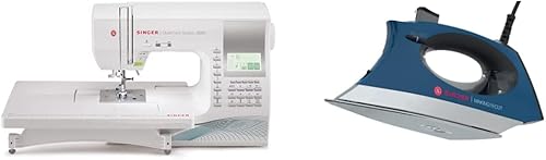 SINGER Máquina de coser y acolchar 9960 con kit de accesorios, mesa de extensión SINGER SteamCraft Plus 2.0 Making The Cut Edition con punta