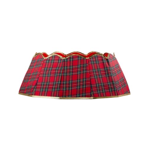 Red Plaid Gold Edge Christmas Tree Collars for Artificial Trees 21-30 in - image 6