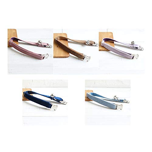 Personalized Cat Collar With Name Plate,Adjustable Tough Nylon Cat Id Collars With Bell,Customize Engraved Pet Name And Phone Number (Velvet Style B) #TOP1