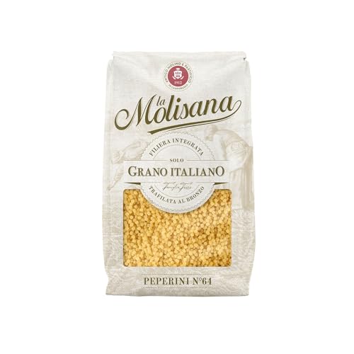 La Molisana - Peperini n. 64, Pasta Classica da Solo Grano Italiano, Trafilata al Bronzo, Miniformato Versatile Perfetto per Zuppe, Brodi e Bambini, Confezione da 500 g