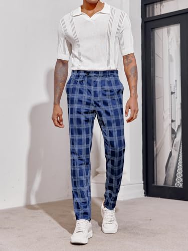 Image of Mens Chinos Slim Fit Pants Stretch Tapered Dress Pant Casual Trousers