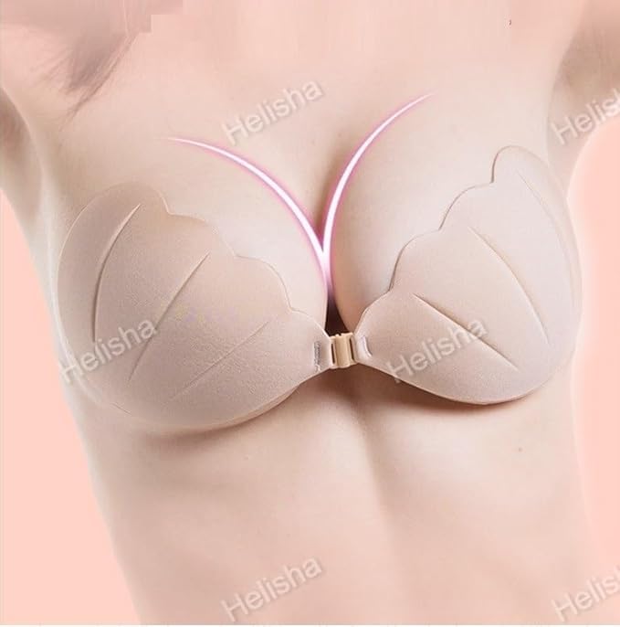Image of HELISHA Women's & Girl's Reusable Adhesive Stick On Invisible Strapless Push Up Wire Free Bra (Pack-of-1) (Size 28 to 36)