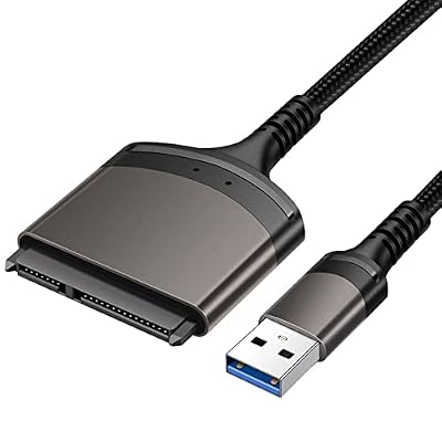 SATA to USB Adapter Cable, USB 3.0 to SATA III Hard Drive Adapter for 2.5'' SSD/HDD Data Transfer, Support UASP - 9 Inchs, Aluminum Shell & Nylon Cord