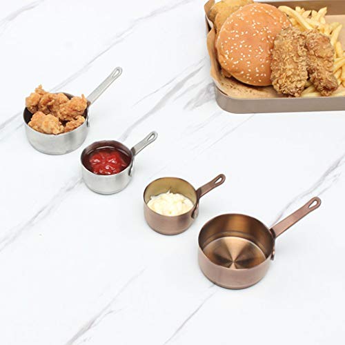 Baoblaze 2X Mini panela antiaderente de aço inoxidável para molhos e manteiga de leite ouro rosa