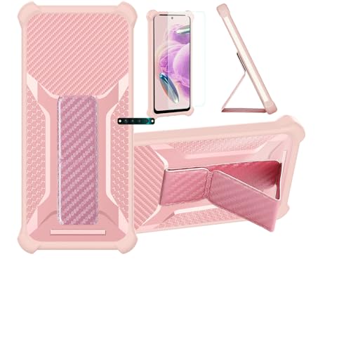 bojioderf Funda para TCL 10 Pro Funda Carcasa Case Cover [con Protector de Pantalla de Cristal Templado] Híbrida [Soporte Plegable Magnético] [Esmerilado antihuellas] Rosa