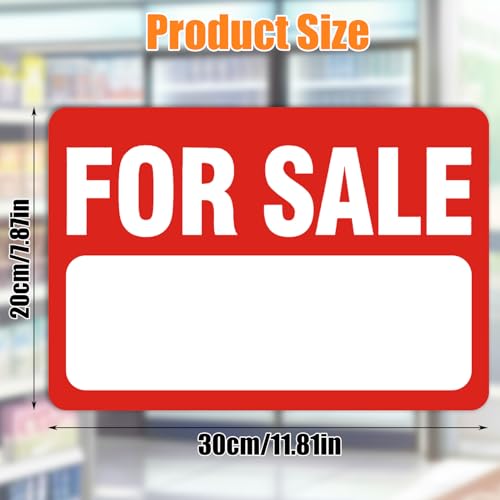 2 Stück Zu Verkaufen Schilder, Hochhaftende Aufkleber 20×30 cm für Auto, Garage, Hof und Haus