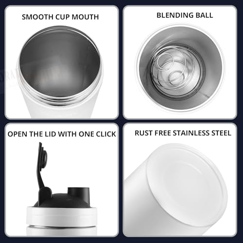 Image of CORPORATE PORIUM Customised Stainless Steel Shaker for Gym (White)- 100% Leakproof Guarantee,Leakproof Gym Shaker for Supplements Water Bpa Free Material Diwali Gift, 700 Milliliter