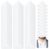 Bewudy 100 Pieces Collar Stays, No Curl Collar Stays, Polo Shirt Collar Stays, PVC Collar Anti-Warping Edge Shaper Plastic Collar Support Rack Sticker for Men and Women's Dress