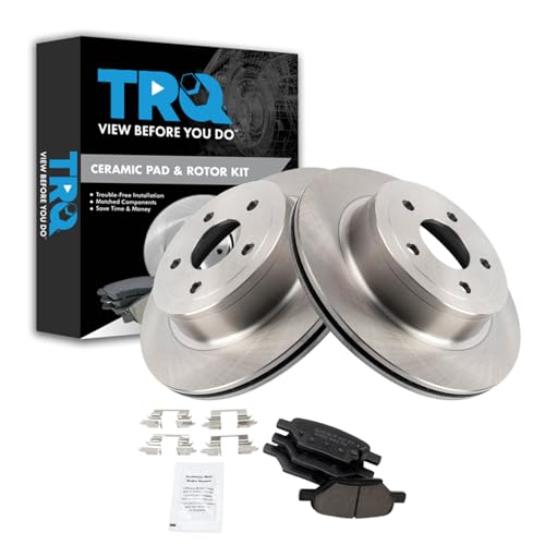 Image of TRQ Rear Brake Pad and Rotor Set Ceramic Compatible with 2008 Chevrolet Cobalt
