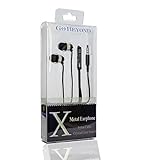 Nylon Braided Go Beyond (TM) Wired Stereo Metal Earphone Earbud 3.5mm Universal Headset in Nylon fabric cable. Premium Quality and Durable (Black)