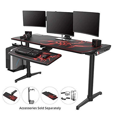 EUREKA ERGONOMIC I60 Computer Gaming Desk 60'' PC Computer Gaming Desks