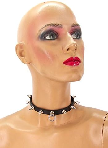 Leather Spiked Loop Choker (Large) by Axovus