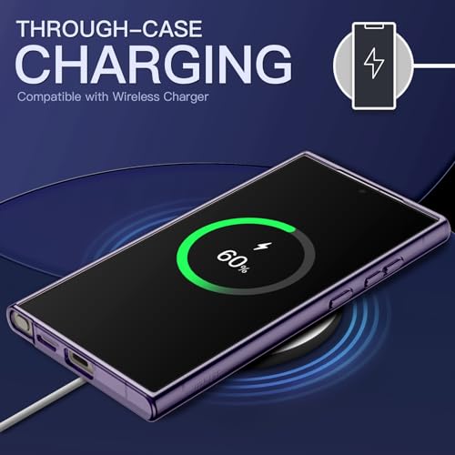 Image of JETech Cover Case for Samsung Galaxy S24 Ultra 5G, Non-Yellowing Shockproof Bumper Protective Phone Cover, Anti-Scratch Hard PC Back (Titanium Violet)