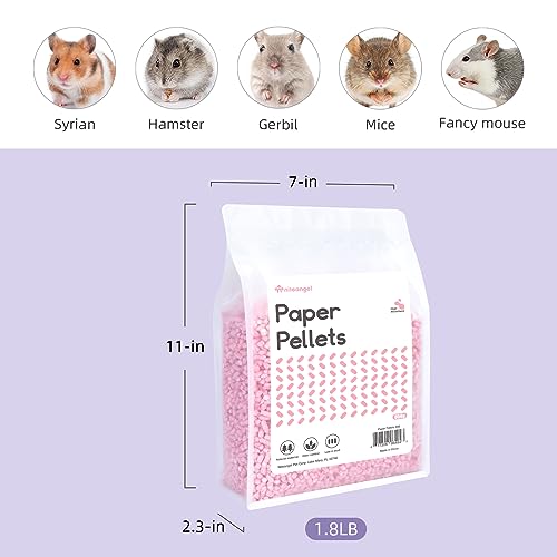 Niteangel Roupa de cama com pellets de papel para hamster 850 g para hamsters anões sírios, gerbos,
