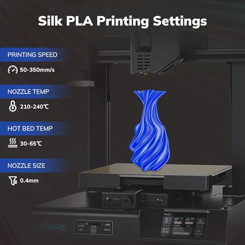 Image of AMOLEN Silk PLA Filament 1.75mm 3D Printer filaments, Shiny Sapphire Blue Filament for 3D Printing, 1kg(2.2lbs) Spool, Compatible with Most FDM Printer(Silk Sapphire Blue)