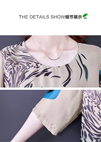 Robe longue en soie de mûrier chic Hdhdeueh bleue taille M - 3