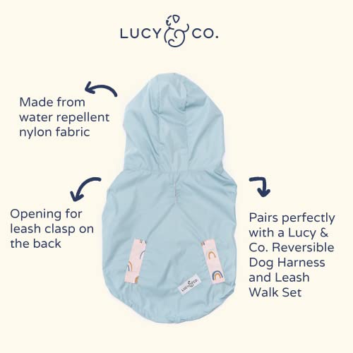 Lucy & Co. Reversible Raincoat For Dogs & Pets - Dog Raincoat - Fashionable And Comfy Water Resistant Adjustable Poncho Raincoat For Canines. Multiple To Fit All Types Of Dog Breeds #TOP3