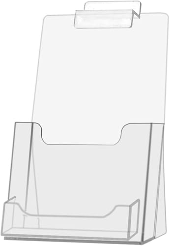 Vista 4 de Marketing Holders Paquete de 6 soportes para folletos Slatwall para trípticos de 4 pulgadas de ancho y tarjetas de visita de 3.5 x 2 pulgadas