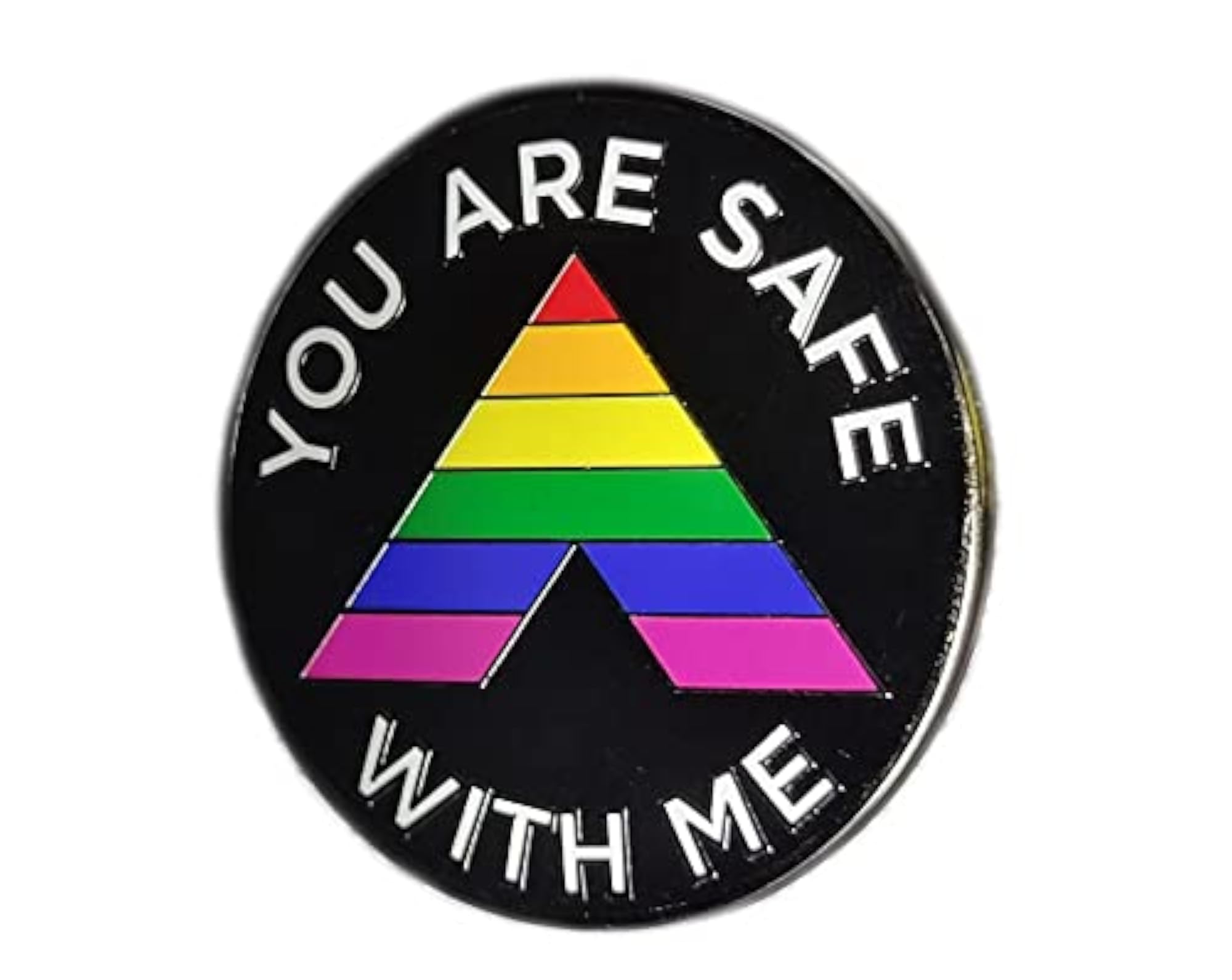 Ally Enamel Pin for LGBT+ Allies, Nickel