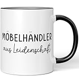 JUNIWORDS Tasse, Möbelhändler aus Leidenschaft, Schwarz (6652576)