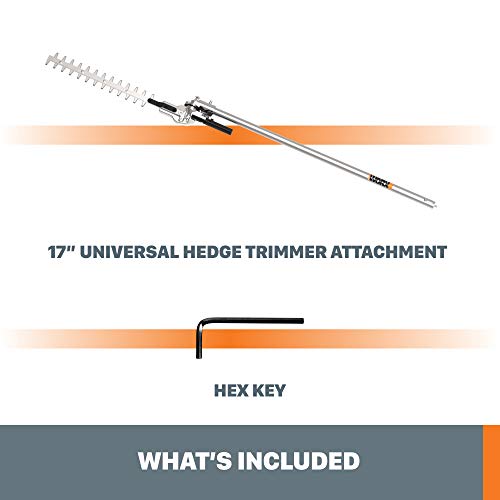 Image of WORX Driveshare 17 inch Hedge Trimmer Attachment, WA0220 | Compatible with WORX WG186 & Split-Shaft Design Trimmers from Other Brands
