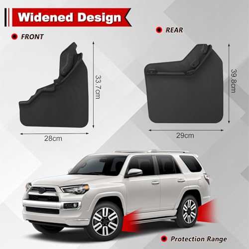 Image of Mud Flaps Splash Guards for Toyota 4Runner 2025 2026, Durable TPE Mud Guards, Extended and Widened Design, Protects Against Mud, Rocks, and Debris(4PCS)