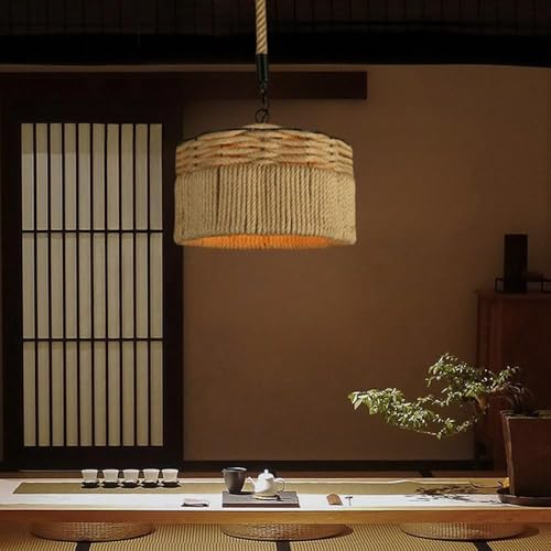 Suspension corde de chanvre rétro lustre rustique de haute qualité E27