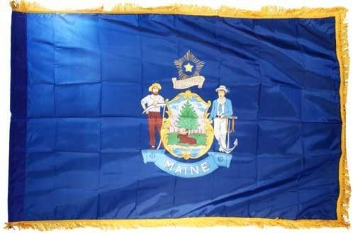 Valley Forge Maine 3x5ft Nylon Flag with Indoor Pole Hem and Fringe