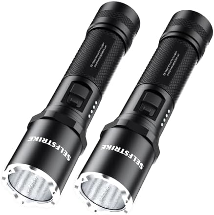 Rechargeable Flashlights, High Lumens, 5 Lighting Modes, with Battery Level Display, Super Bright Flashlight, High Powered Flash Light, Powerful Handheld LED Flashlight for Emergency Home (2)