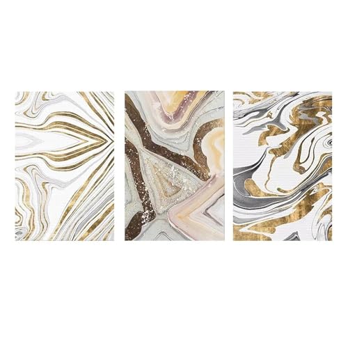 Affiche moderne de luxe YAJNILUCK, tableau lignes dorées abstraites salon 20x30cm x3 avec cadre