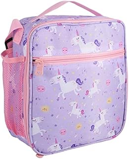 Lunch Bag for Girls, Insulated Unicorn Lunch Box for Kids, Portable Waterproof Lunch Cooler Bag with Adjustable Shoulder Strap, Lunch Organizer Bag for Girls School Office Outdoor (Purple)